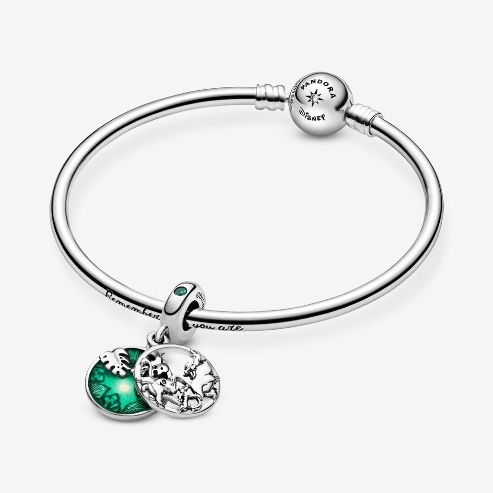 Pandora The Lion King Simba Clasp Bangle with Simba, Pumbaa & Timon Dangle Charm
